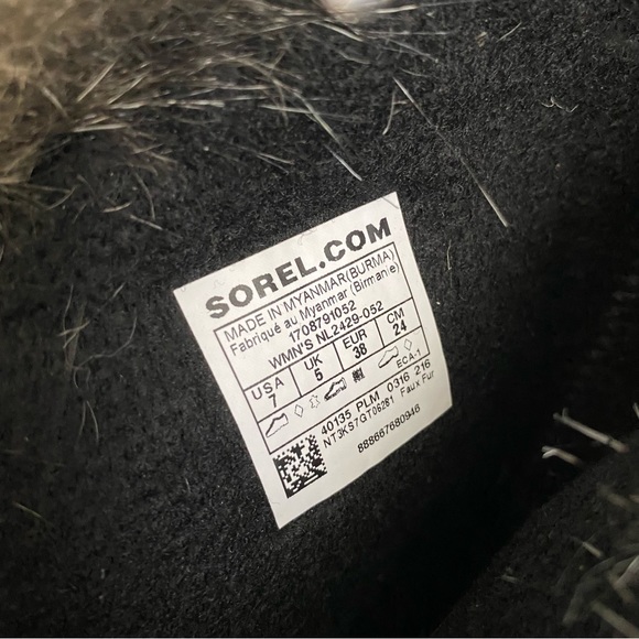 Sorel Joan Of Arctic Boots Quarry Black gray size 7 with box! - Picture 6 of 9